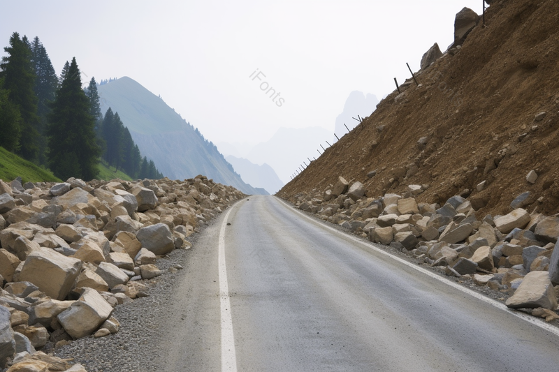 户外道路地形危险碎石白天,高清,摄影图,摄影图片,图片大全,摄影图免费下载